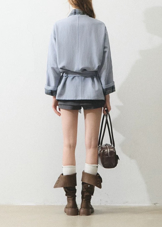 Crescenzo Grid Stand Collar Jacket
