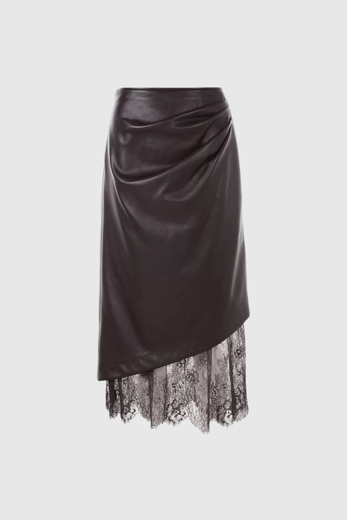 Diosdado Deconstruct Leather Midi Skirt