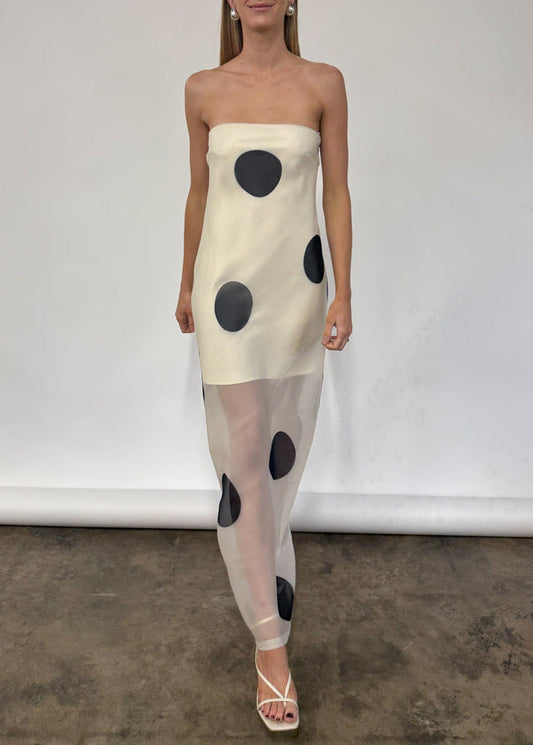 Comhghall Spaghetti Dot Maxi Dress