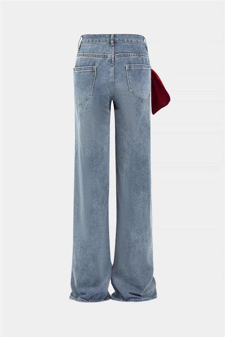 Andarta Bow Deconstruct Jeans In Black