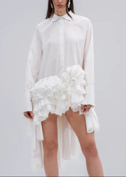 Deror Ruffle Mini Shirt Dress