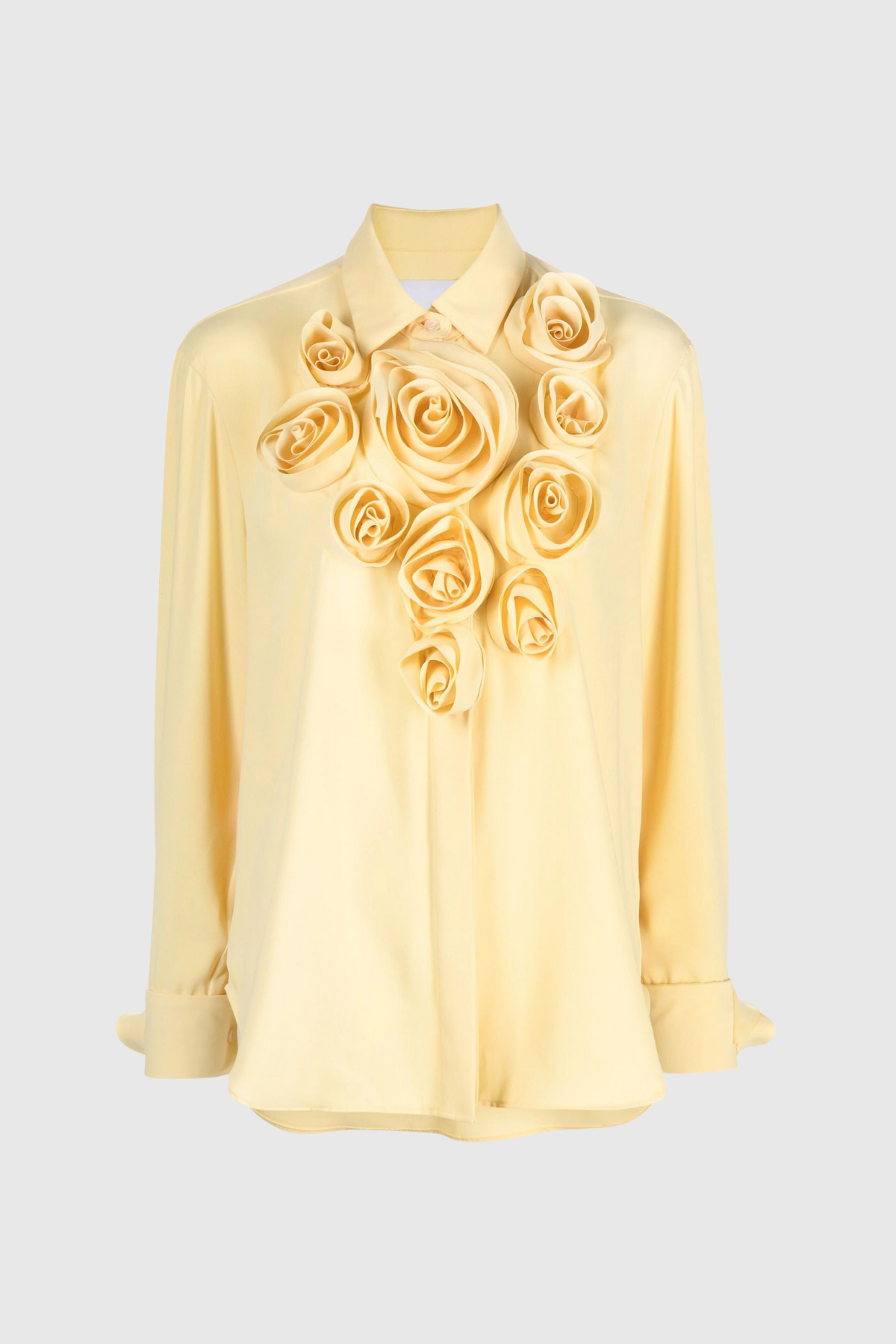 Vernon Flower Polo Collar Top In Yellow