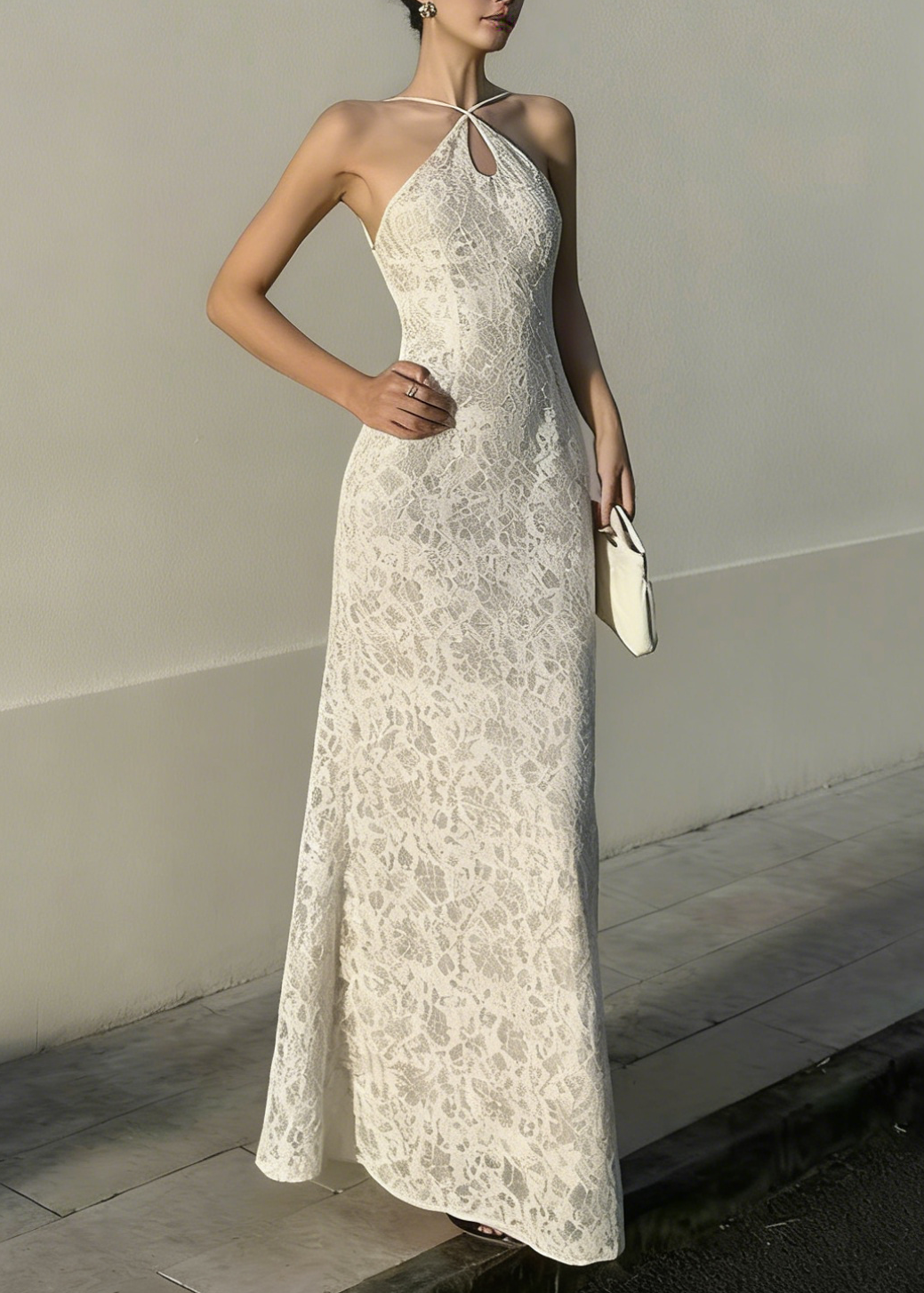 Emory Lace Backless Mermaid Maxi Dress