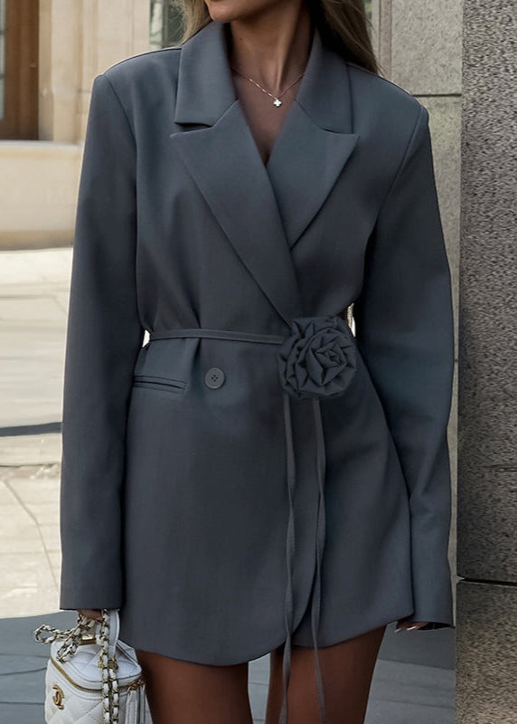 Vidhi Flower Lace Up Lapel Blazer