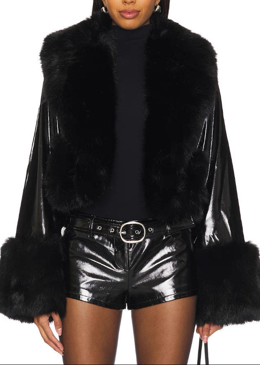 Deryn Deconstruct Faux Fur Leather Jacket