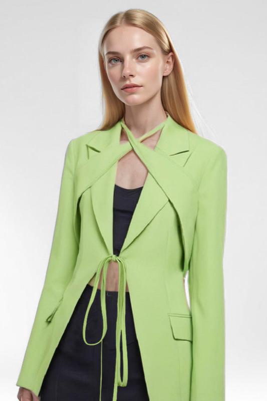 Arrietty Cross Plunge Split Blazer