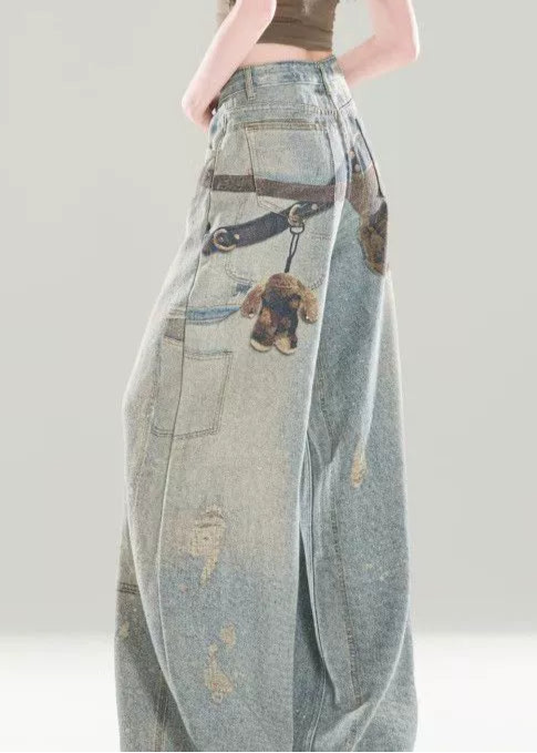 Ardal Illusion Print Wide Jeans