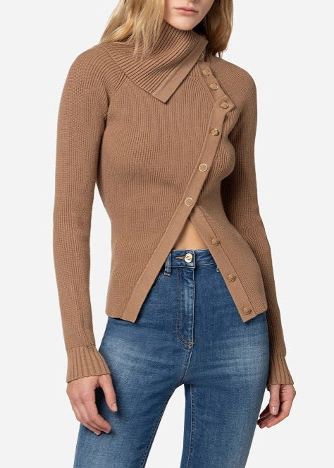 Alyn Deconstruct Split Asymmetric Knit Top