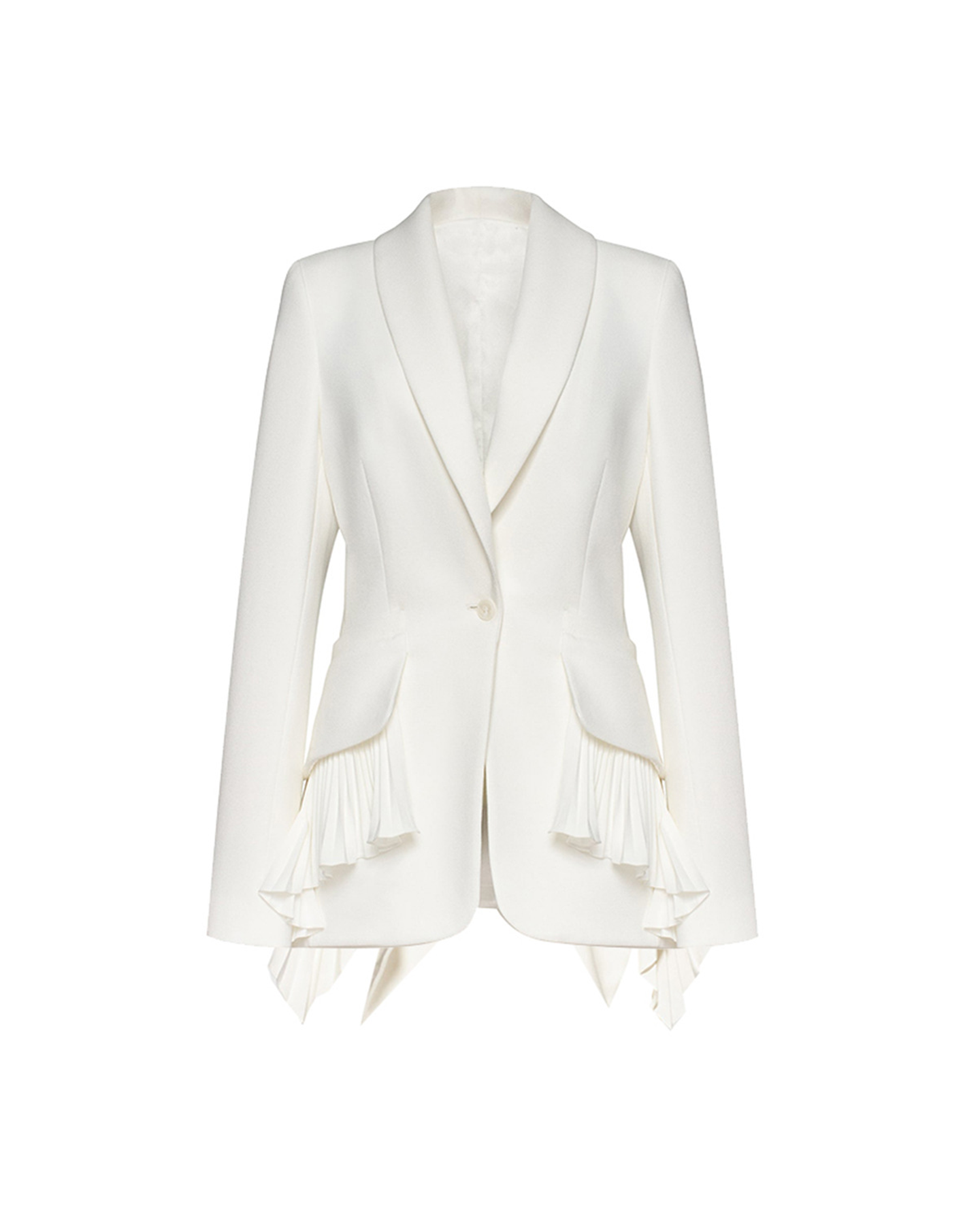 Kethel Ruffle Ruch Asymmetric Blazer