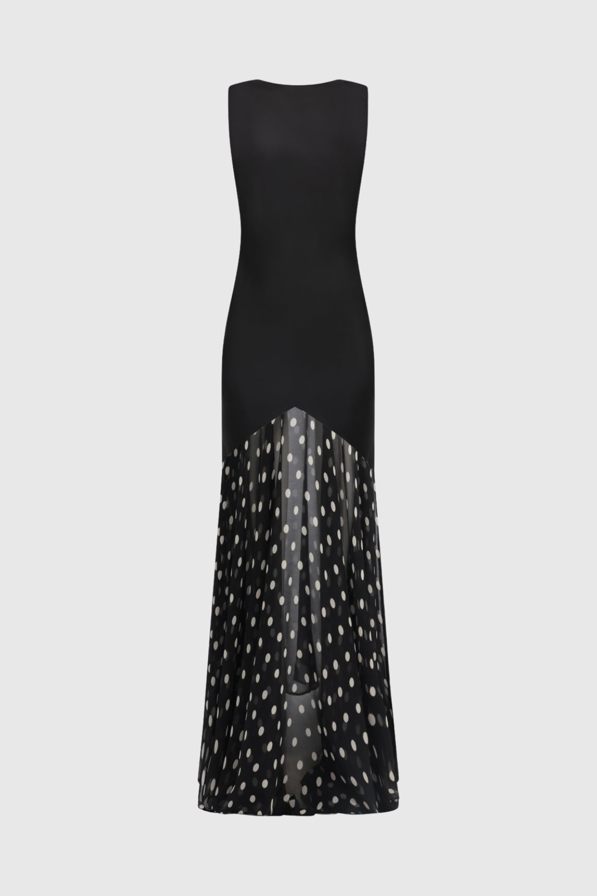 Faron Backless Dot Mesh Maxi Dress