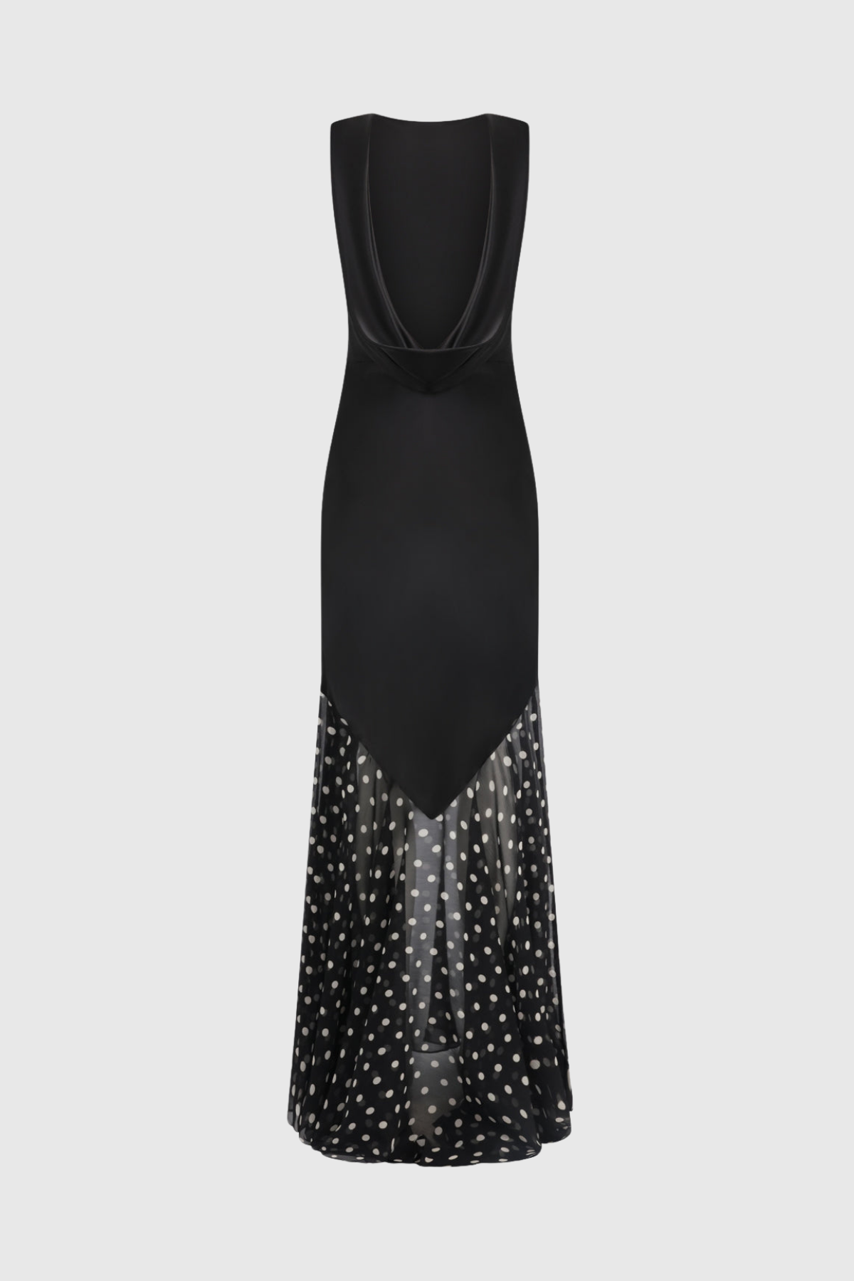 Faron Backless Dot Mesh Maxi Dress