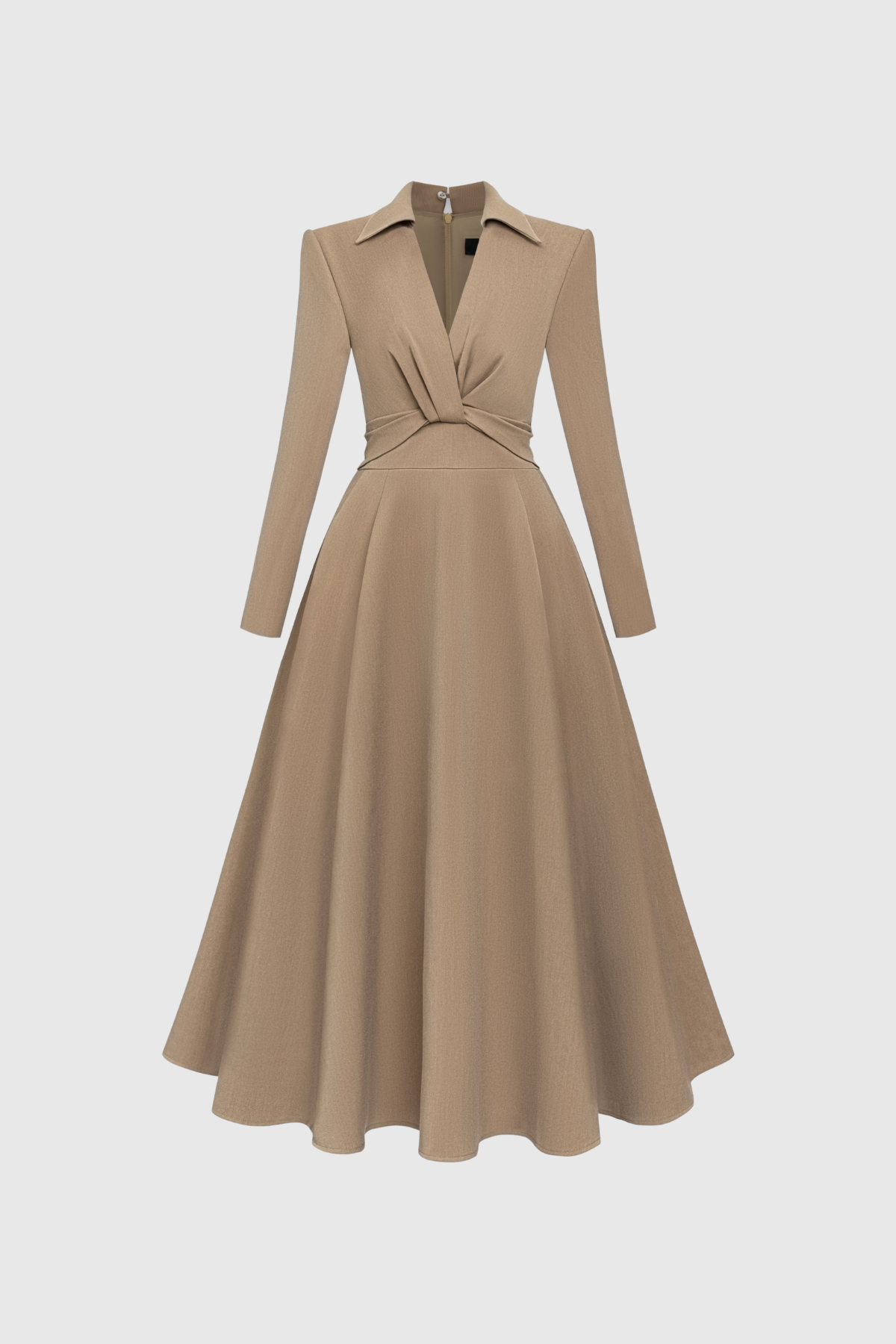 Desirae Long Sleeve Twist Ruffle Maxi Dress