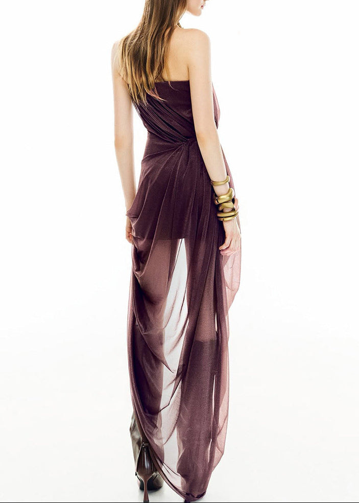 Fida Strapless Draped Flower Mini Dress