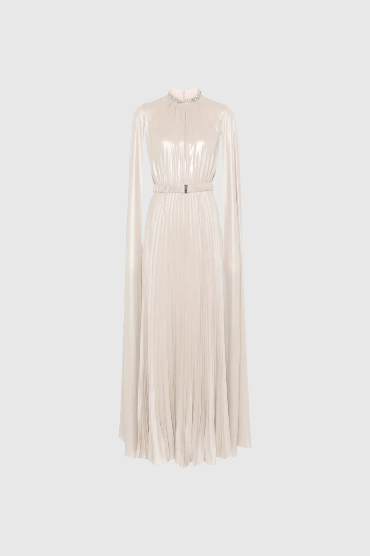 Eirik Cape Sleeve Pleated Maxi Dress