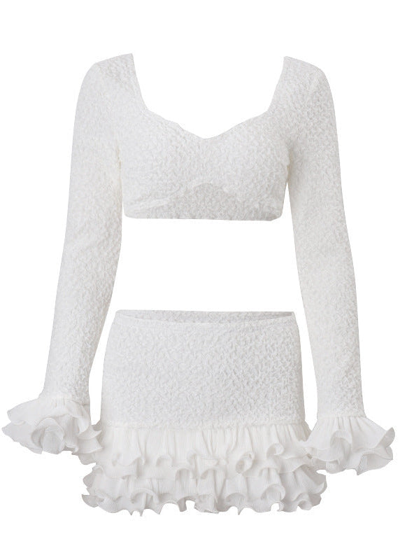 Dikla Crop Ruffle Skirt Set