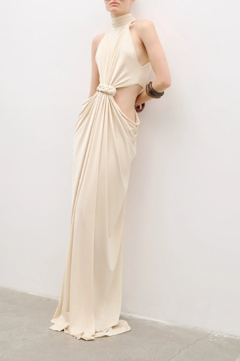 Drystan High Neck Cutout Twist Maxi Dress