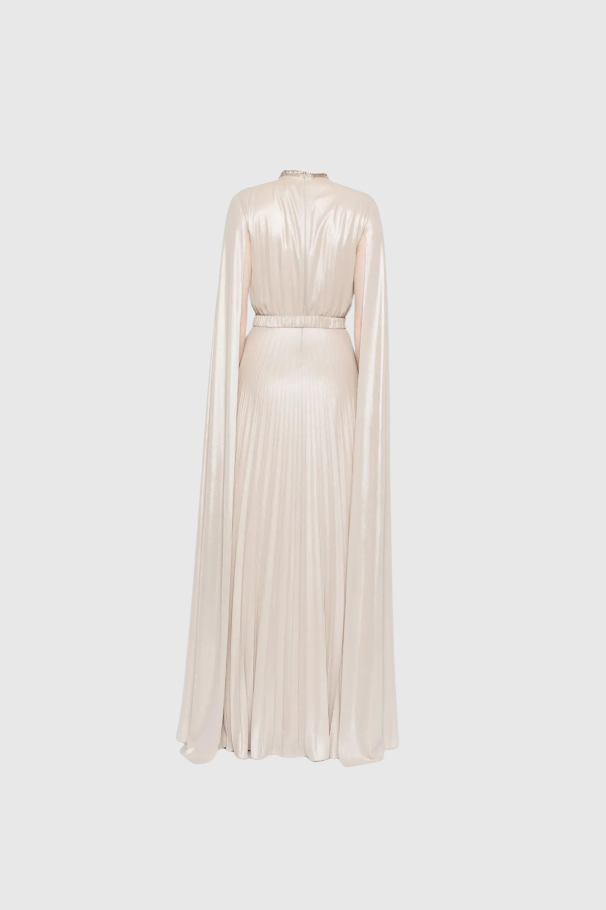 Eirik Cape Sleeve Pleated Maxi Dress