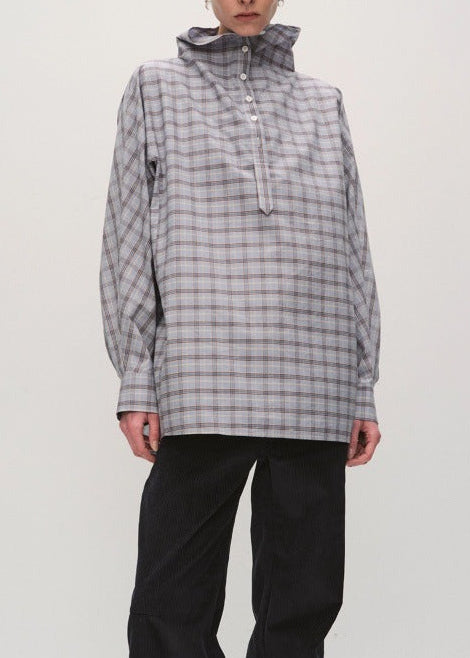 Farideh High Neck Grid Top