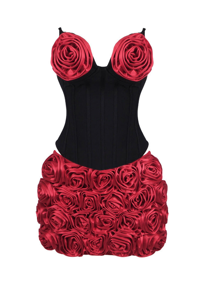 Anatoliy Strapless Corset Flower Skirt Set