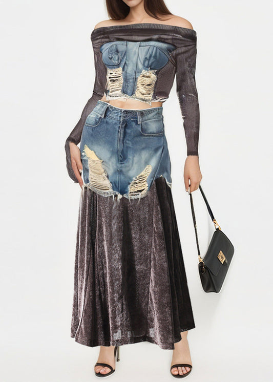 Abilyx Mesh Off Shoulder Deconstruct Set