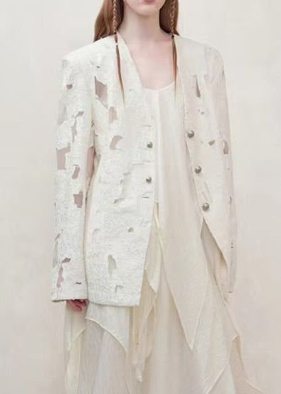 Amabilis Lace Fringe Blazer