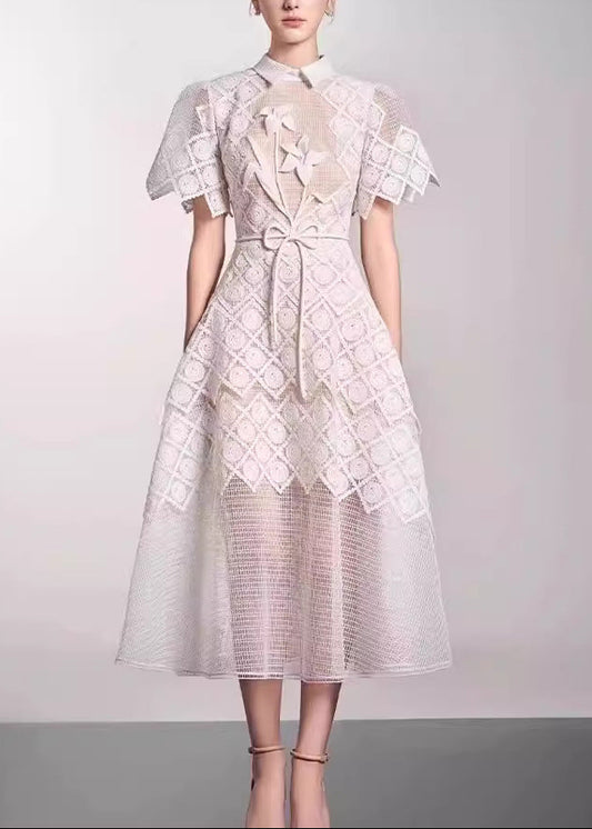Dimitrina Flower Embroidered Midi Dress