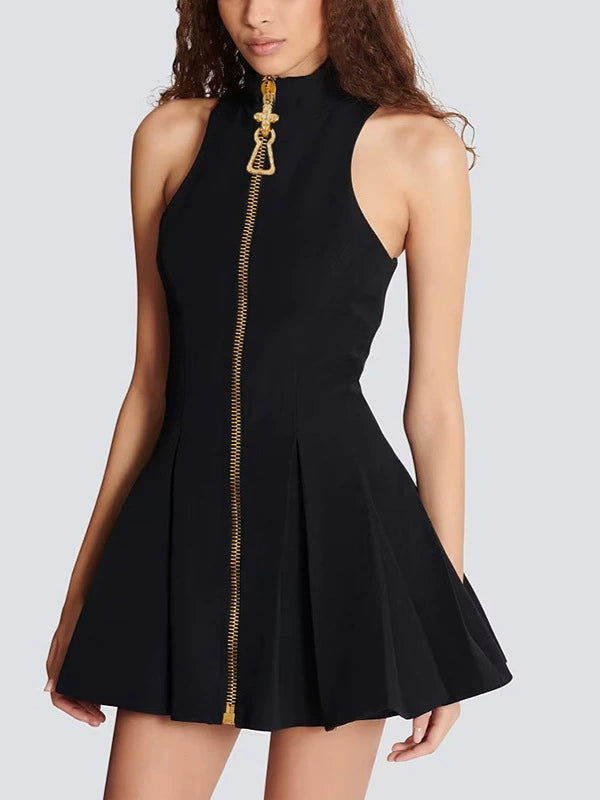 Dearbhla Sleeveless Zipper Mini Dress