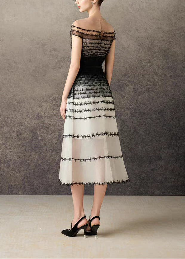 Dirke Off Shoulder Hayley Mesh Midi Dress