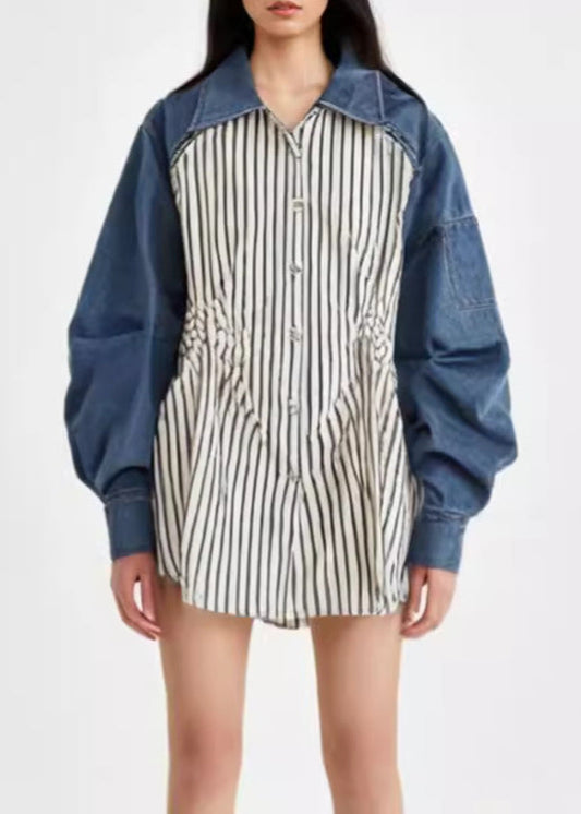 Janvi Ruch Stripe Denim Shirt