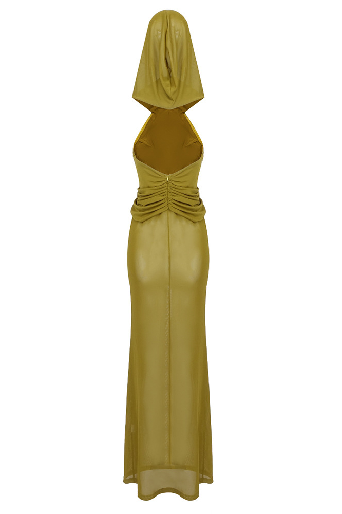 Abilene Hooded Mesh Backless Maxi Dress – Couture Denims