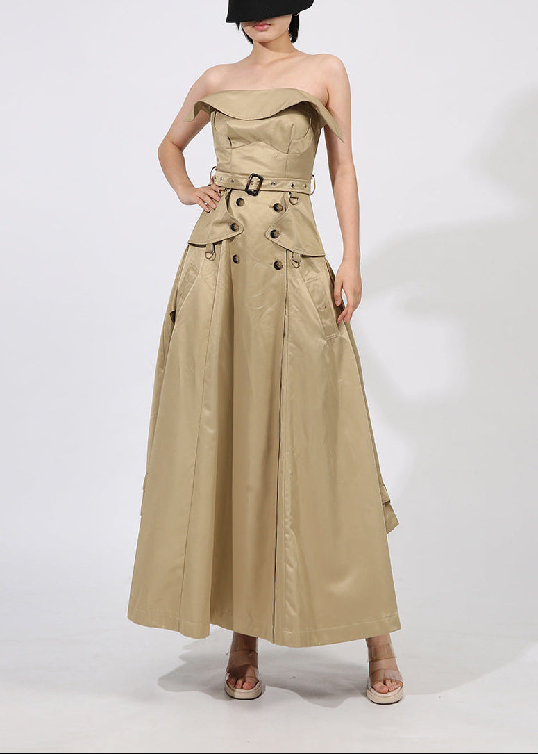 Dietlind Strapless Trench Coat Maxi Dress