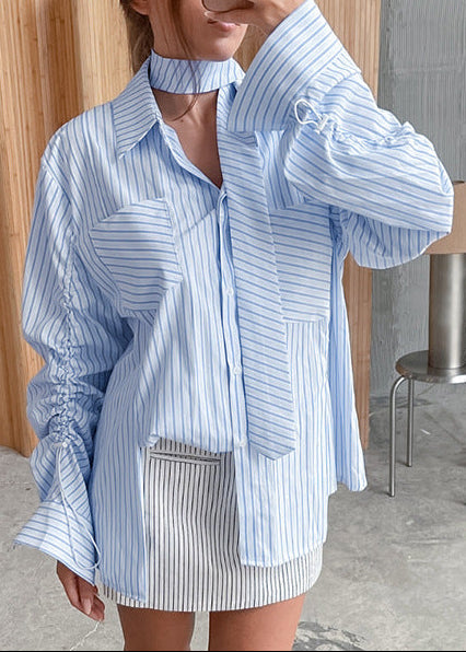Elvia Stripe Drawstring Shirt