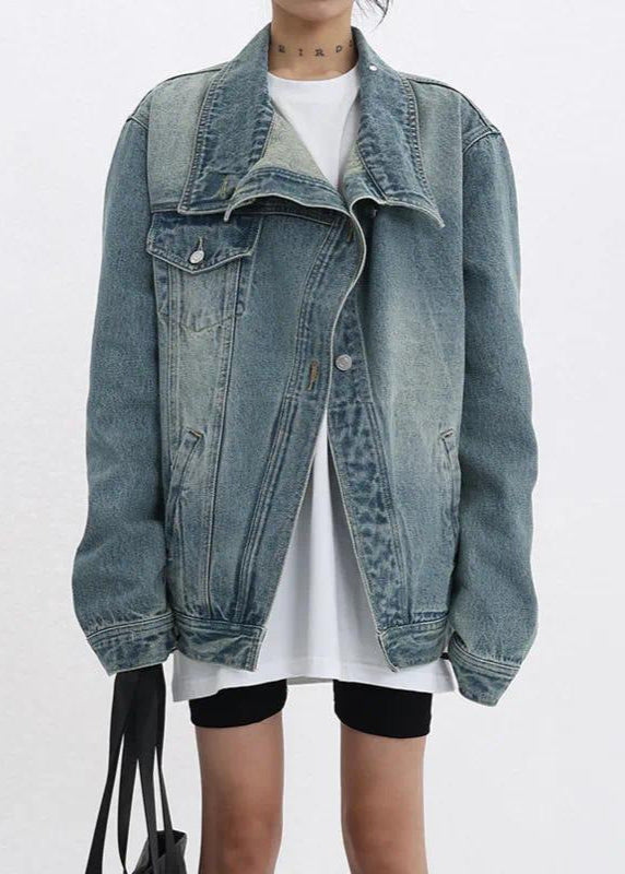 Alyra Deconstruct Asymmetric Denim Jacket