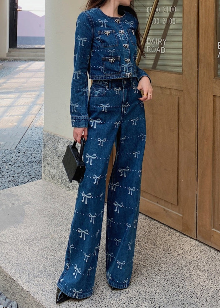 Greer Bow Print Jeans