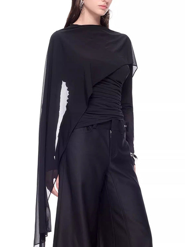 Ealdberht Ruch Shawl Mesh Top