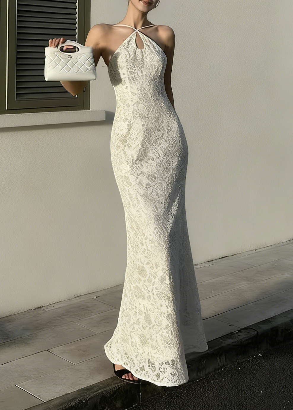 Emory Lace Backless Mermaid Maxi Dress