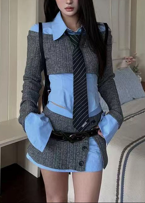 Deja Deconstruct Knit Skirt Set