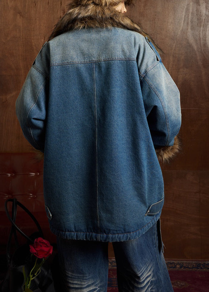 Fantine Faux Fur Denim Jacket