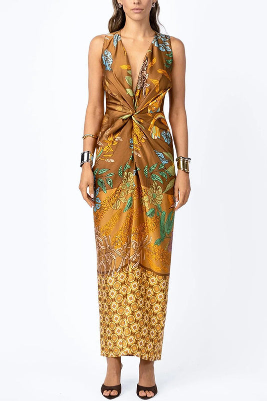 Filippa Sleeveless Twist Print Maxi Dress