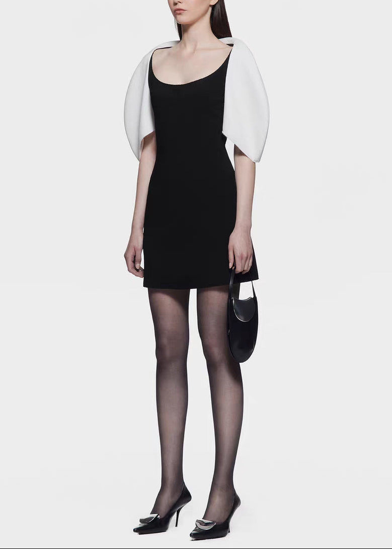 Fahriye Puff Sleeve Colorblock Mini Dress
