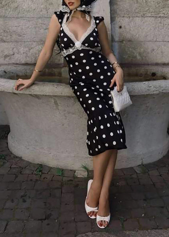 Fatoumata Lace Dot Mermaid Midi Dress