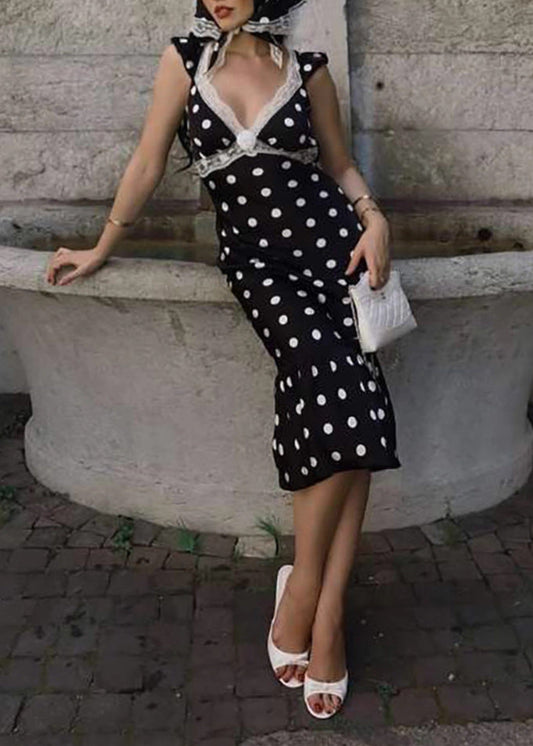 Fatoumata Lace Dot Mermaid Midi Dress