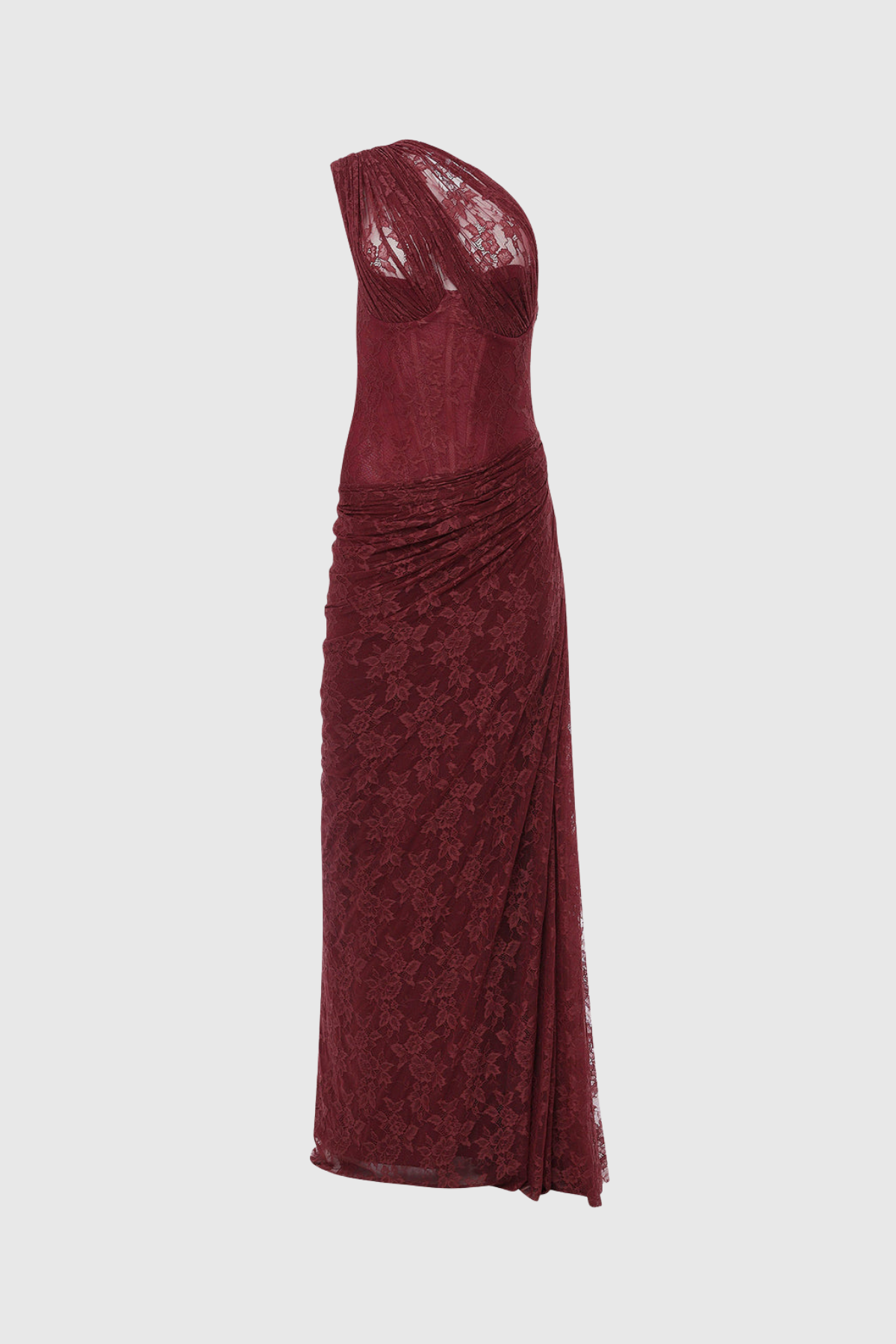 Farohildis One Shoulder Corset Lace Maxi Dress