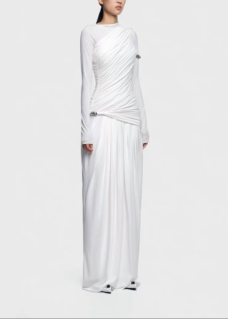 Deidre Shawl Ruch Maxi Dress