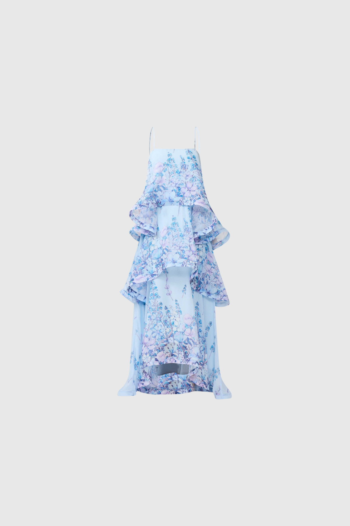 Hannie Floral Tiered Maxi Dress In Blue