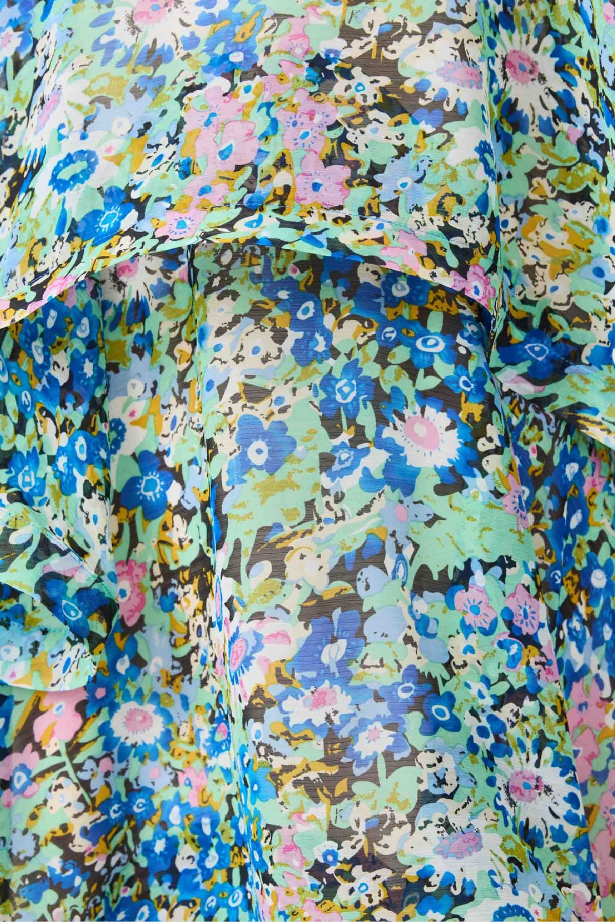 Hannie Floral Tiered Maxi Dress In Green
