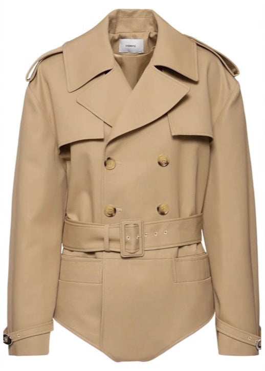 Analu Buckle Lapel Button Blazer Bodysuit