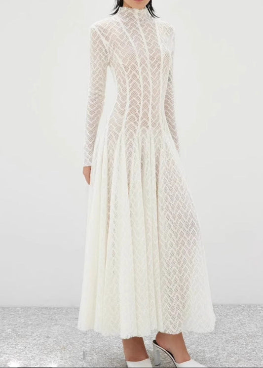 Boryana Lace Stripe Maxi Dress