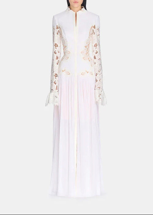 Boyce Embroidered Ruch Lace Maxi Dress