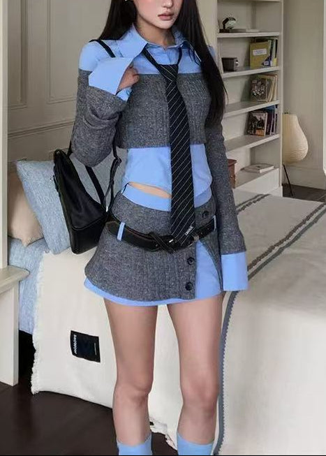 Deja Deconstruct Knit Skirt Set